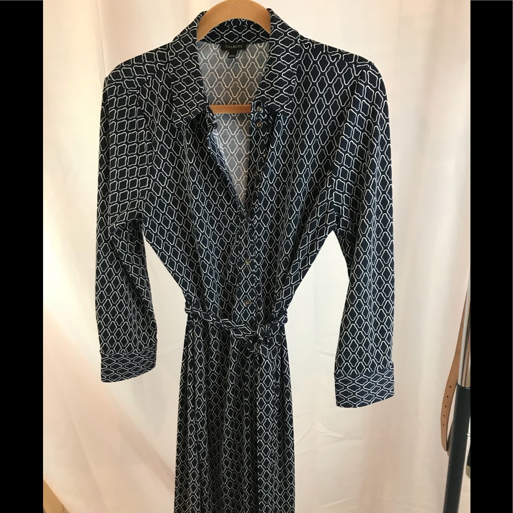 Shirt dress- Talbots - Navy and White- medium